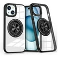thumbnail image 2 of Phone Case for Apple iPhone 15 Pro Max (6.7") Clear Transparent Back Hybrid with Rotate Ring Stand & MagSafe Compatible Shockproof Slim TPU Cover [Black], 2 of 8