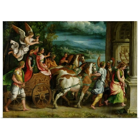 Great BIG Canvas | Rolled Giulio (1492-1546) Romano Poster Print entitled The Triumph of Titus and Vespasian, c.1537