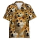 thumbnail image 3 of Camisa hawaiana con estampado 3D de Shiba Inu para hombre, divertida camisa hawaiana con estampado de animales, blusas casuales de manga corta con solapa para verano, 3 of 5