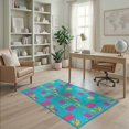 thumbnail image 2 of ODIKA Funky Aesthetic Cartoon Retro Blocks Graphic Bold Outline Flowing Dynamic Pet Friendly & Kids Safe Play for Playroom, Bedroom, Reading Nook, 2 of 7