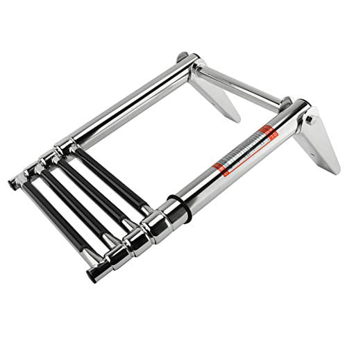 4 Step Telescoping Swim Marine Boat Ladder Stainless with Built in Handle Amarine-made 3 Step
