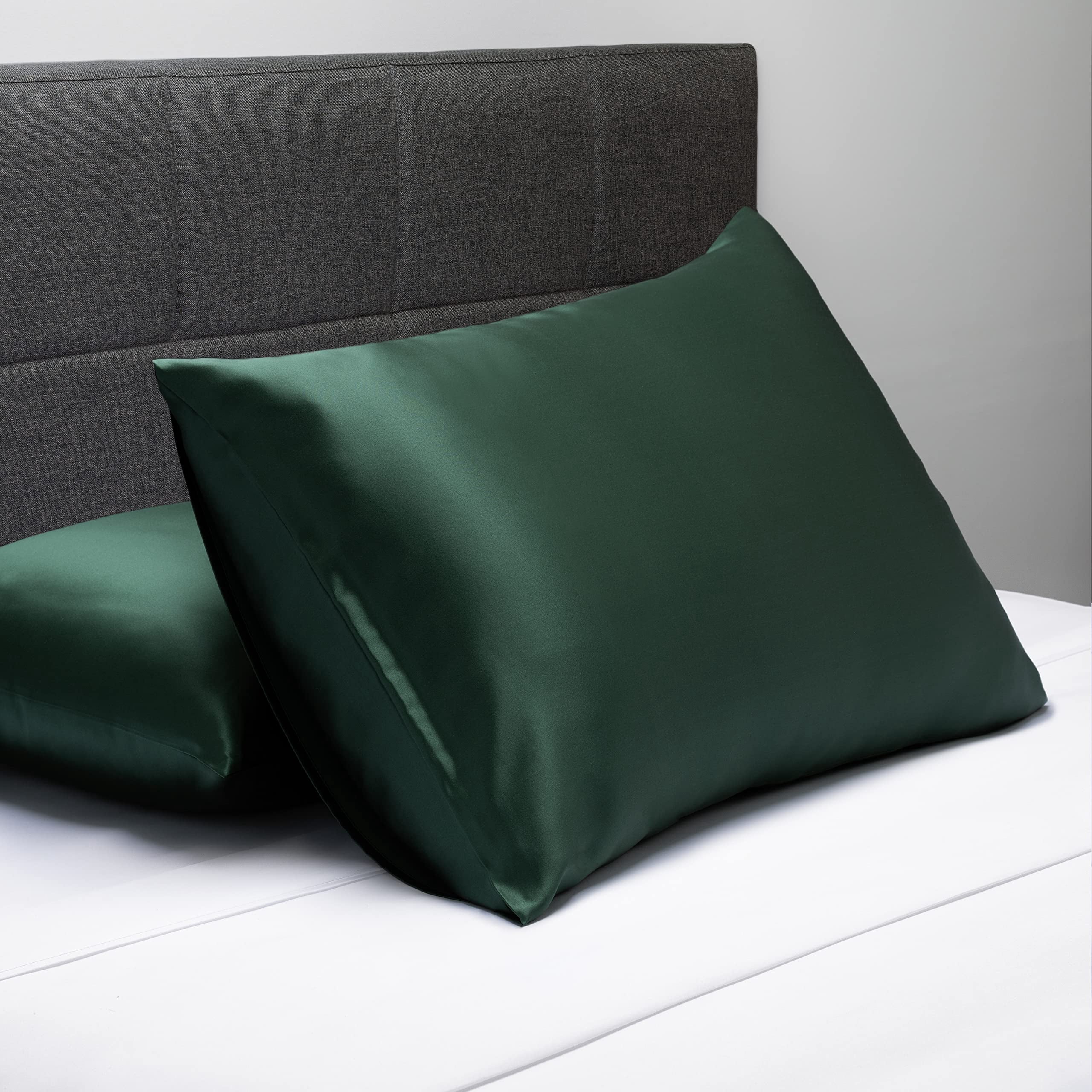 19mm Pure Mulberry Silk Pillowcase  Quality Tested (dark Green Q)