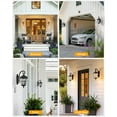 thumbnail image 3 of VIANIS Outdoor Wall Light, 16.9" Black Dusk to Dawn Outdoor Lighting with Gold Trim, Waterproof Exterior Light Fixtures Wall Mount with Tempered Water Ripple Glass, 3 of 11
