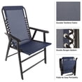 thumbnail image 3 of Pure Garden Portable Folding Camping Chairs with Textilene Fabric and Bungee Suspension, Navy, Set of 2, 3 of 8