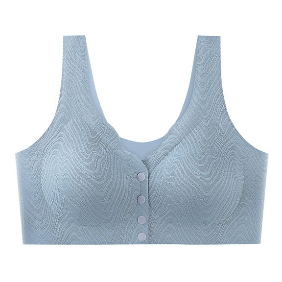 Womens Everyday Bras, Daisy Bras for Women, Front Snap Closure Padded Bra for Older Senior Women, No Underwire Comfortable Bra M-3XL