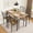 Brown(wooden chair), variant on 5 Piece Dining Table Set for 4 - Rectangular Kitchen Table with Upholstered Chairs - Space-Saving Dining Room Furniture for Small Spaces, Apartments, Studios, Breakfast Nooks - Grey