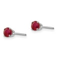 thumbnail image 2 of Primal Gold 14 Karat White Gold 4mm Ruby Stud Earrings, 2 of 3