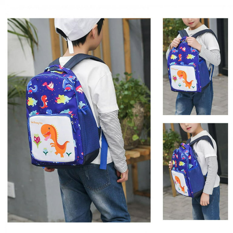 MIRLEWAIY Kids Daycare Backpack Boys Preschool Cute Kindergarten School Bag  for Boys and Girls with Coin Pouch, Shark, Blue