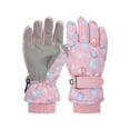 thumbnail image 2 of CUZIBR Kids Gloves Windproof Warm Thick Ski Gloves Waterproof Snowboarding Skating Cycling Comfortable Thermal Mittens For Snow Weather,Pink,M, 2 of 5
