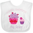 thumbnail image 3 of Inktastic World's Sweetest Big Sister Girls Baby Bib, 3 of 4