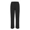 thumbnail image 5 of YDTUYT Linen Cropped Pants for Women Loose Fit Trousers Pull-On Pants Tapered Pant Office Dress Work Slacks Capris Trousers Solid Color Slacks Palazzo Pants Elastic Waist Trousers With Pockets L, 5 of 5