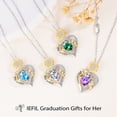 thumbnail image 6 of Iefil Graduation Gifts for Her 2026 College, 925 Sterling Silver Sunflower January Garnet Red Birthstone Necklace for Women Jewelry, Inspirational Graduation High School Graduate Gift for Best Friend, 6 of 7