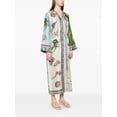 thumbnail image 6 of Women Printed Shirt Dress Long Sleeve Loose Fit Button Down Vacation Casual Midi Dress, 6 of 7