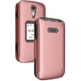 thumbnail image 1 of Étui pour Jitterbug Flip2, Nakedcellphone [Rose Gold Pink] Étui Rigide de Protection à Clipser [Grid Texture] pour Téléphone Jitterbug Flip 2 (aka Lively Flip) (4053SJ7), 1 of 8