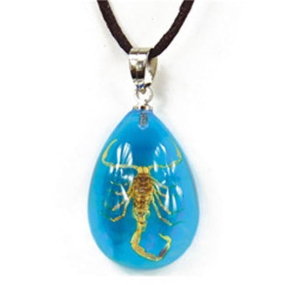 Necklace Gold Scorpion  Small  Water Drop Shape  Clear Blue