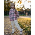 thumbnail image 5 of Arshiner Girls Plaid Flannel Shirts Loose Fit Button Down Shirt Long Sleeve Casual Flannel Tops, 5 of 6