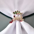 thumbnail image 2 of Uehgn 6Pcs Enamel Christmas Napkin Rings Elegant Xmas Tree Reindeer Snowflake Napkin Holders Christmas Wedding Party Table Decor, 2 of 5