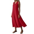 thumbnail image 4 of Horkkom Maxi Dresses for Women Sleeveless Linen Summer Dresses Beach Casual Long Dresses with Pockets, S-2XL, 4 of 9