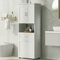 thumbnail image 2 of Miekor Furniture Tall Bathroom Cabinet With Laundry Basket, Large Storage Space Tilt-Out Laundry Hamper And Upper Storage Cabinet, White 81AAK, 2 of 12