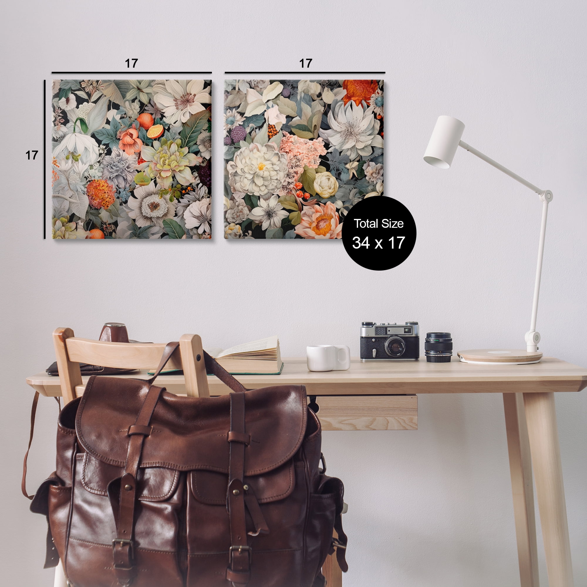 Stupell Industries Striking Botanical Floral Plants & Flowers Painting Wrapped Canvas Art Print Wall Art, 17 x 17, Set of 2