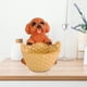 thumbnail image 3 of Cesta con estatua de perro y cachorro para guardar objetos decorativos para el hogar, entrada, sala de estar. Marrón, 3 of 9