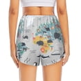thumbnail image 4 of Vsdgher The World Map with Cartoon Animals Print Women's Running Double Layer Shorts High Waisted with Pockets Elastic Yoga Workout Athletic Gym Sports, 4 of 8