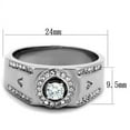 thumbnail image 2 of Mens Ring Round Stainless Steel Ring with AAA Grade CZ in Clear, 2 of 7
