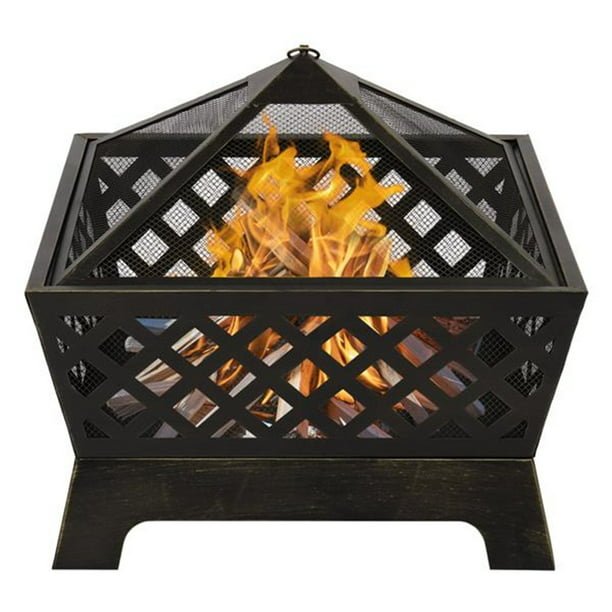 4 Angles Square Metal Mesh Brazier 27, Square Metal Fire Pit Cover