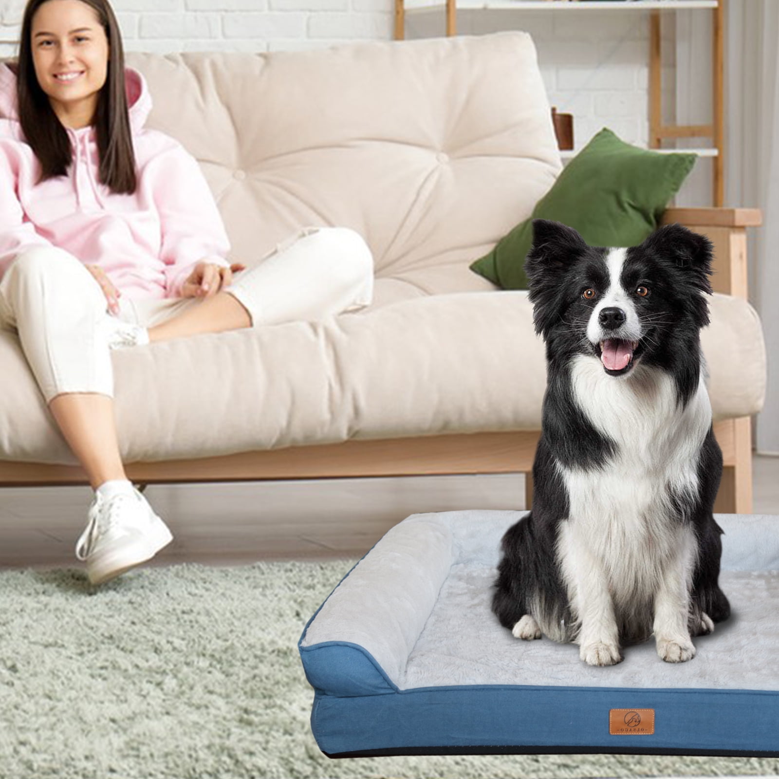 FKS LIFE Luxury Dog Bed Orthopedic Dog Beds Removable Machine Washable Cover and Waterproof Liner Pad Pet Bed