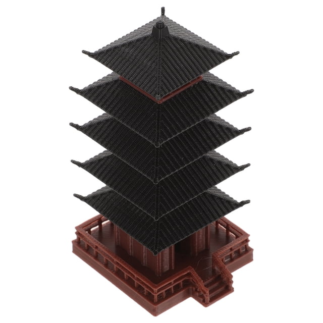 unbranded Estatua De Torre China Marrón Para De Oficina Y Hogar Con Exquisito Y