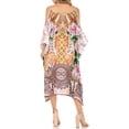 thumbnail image 2 of Sakkas Amaya Loose Fit Long Printed Strappy Cutout Shoulder Boat Neck Kaftan Dress - FLM149-Multi - One Size, 2 of 5