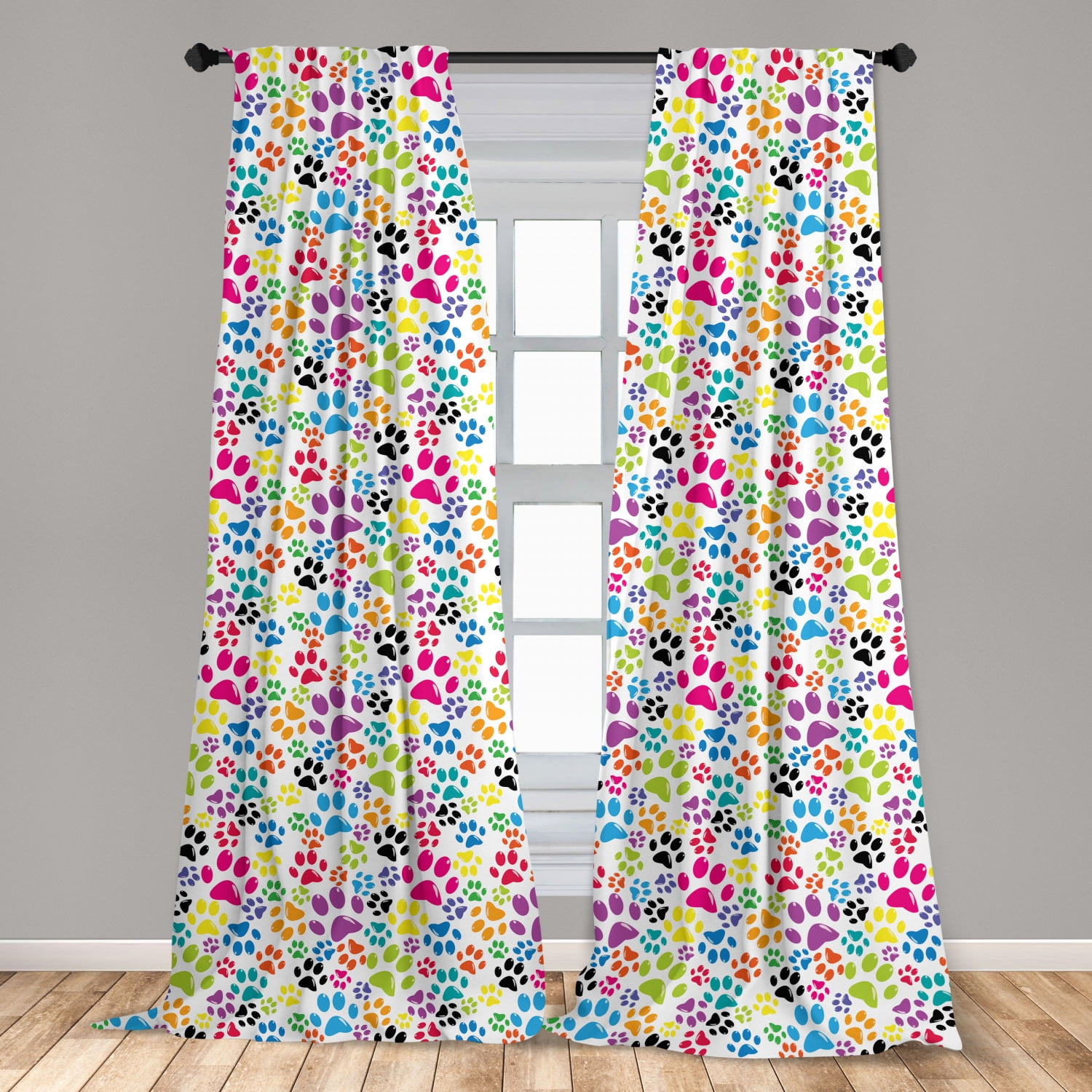 Home Privacy Protected Microfiber Window Curtains in 4 Sizes by Ambesonne 