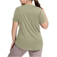 thumbnail image 6 of Felirenzacia Big and Tall Women's Long Workout Tops Short Sleeve Quick Dry Mesh Loose Fit Gym Athletic Running Shirts Exercise Tee Green,2XL, 6 of 8