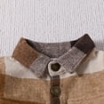 thumbnail image 5 of Jackets for Boys Plaid Print Lapel Pocket Buttoned Long Sleeve Shirt Outerwear for Everyday Wear Brown 18 Months-24 Months, 5 of 5
