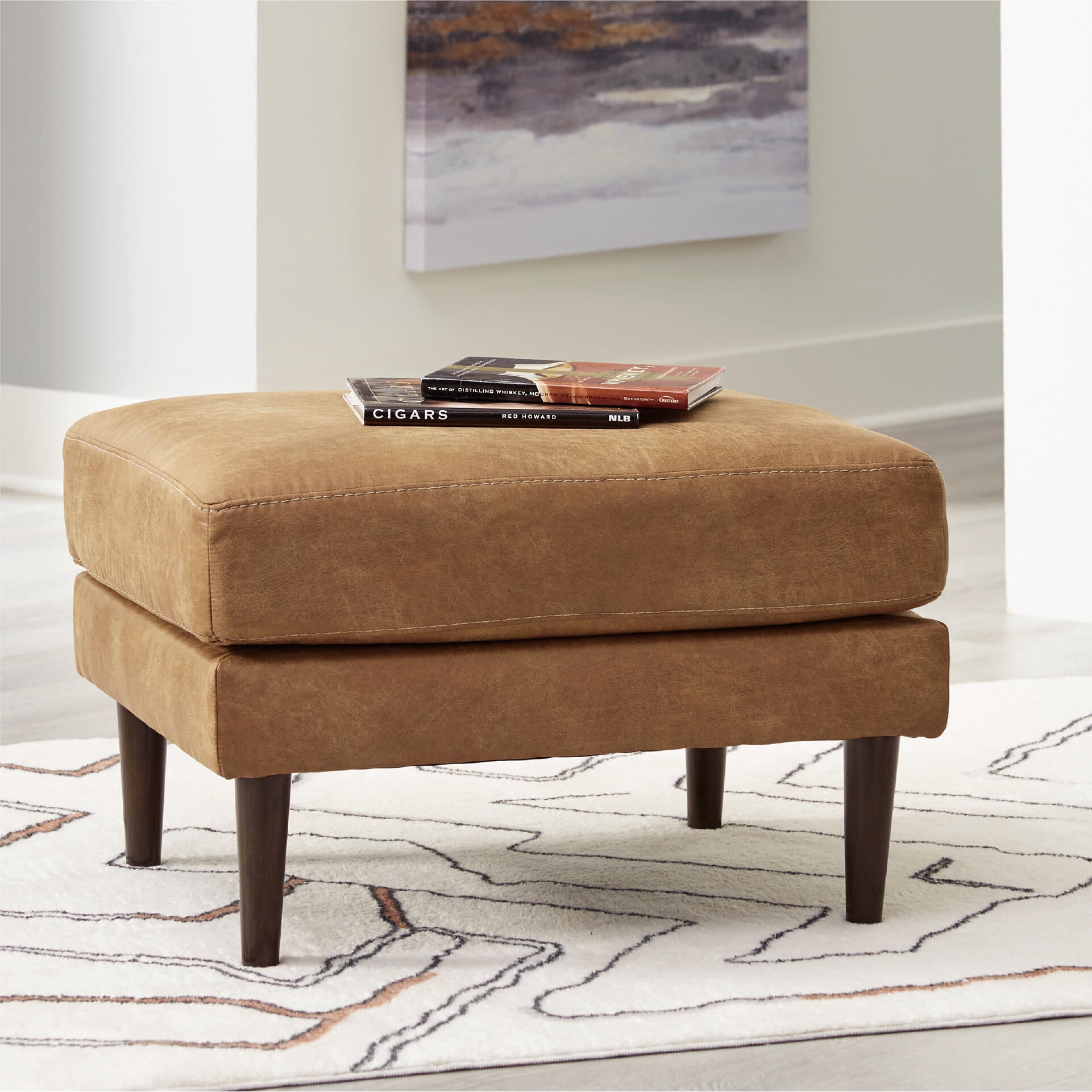 Signature Design by Ashley Contemporary Telora Ottoman, Caramel