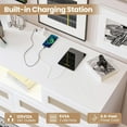 thumbnail image 3 of 47-In Rattan Dresser with 6 Drawers Charging Station and LED Lights Open Shelves for Bedroom Living Room Entryway, 3 of 7