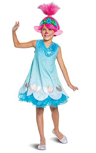 Troll Movie 2 Poppy Costume, Trolls World Tour Children's Deluxe Dress ...