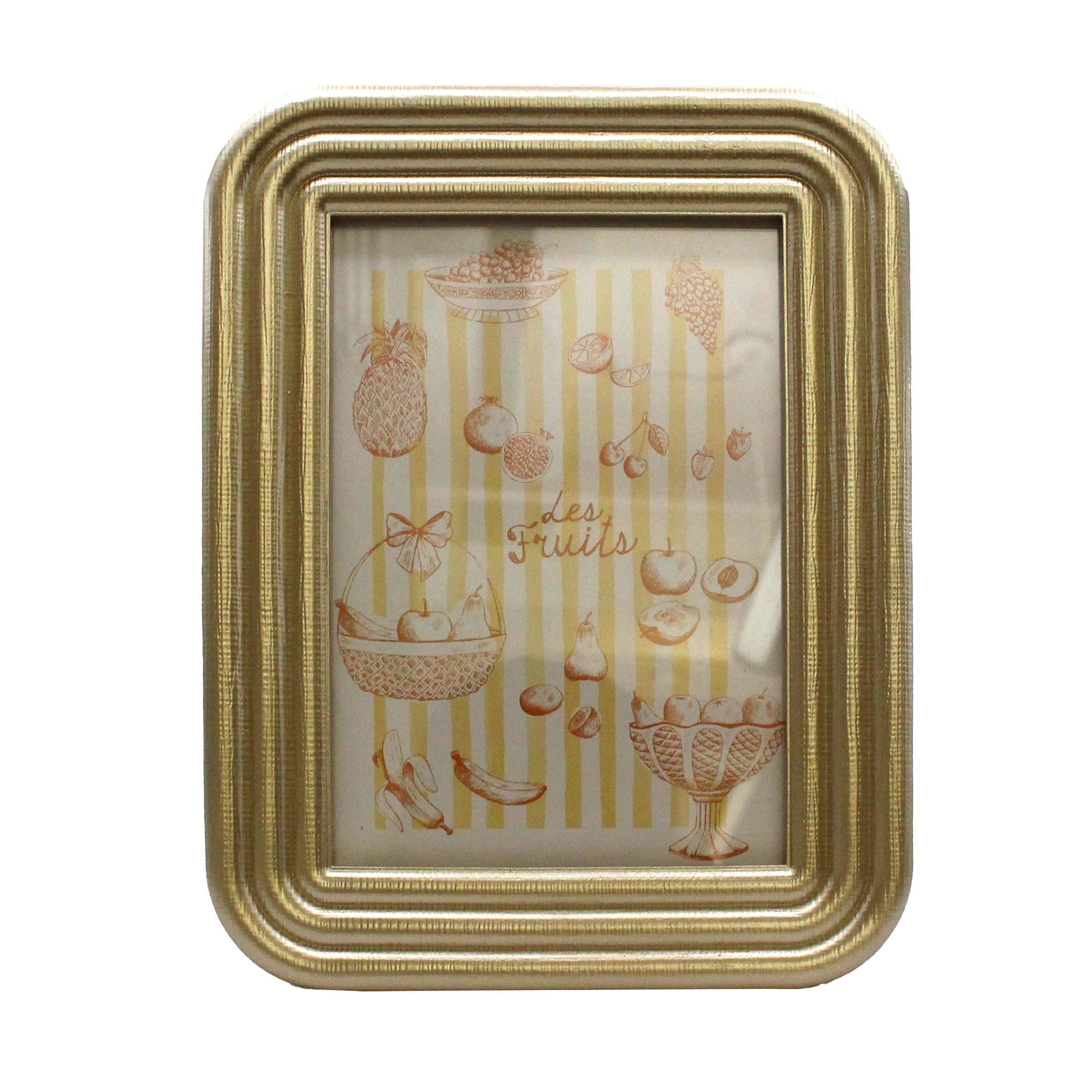 OneDesign Home 5"x7" Gold Ribbed Tabletop Resin Picture Frame