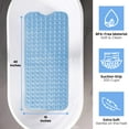 thumbnail image 3 of Lux Decor Collection Bath Tub Mat Non Slip 40 x 16 Inch - Bathroom Shower Mat with Suction Cups - Machine Washable (Clear Blue), 3 of 9