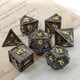 thumbnail image 5 of 7 piezas de dados poliédricos, números grandes irregulares, accesorios de negro dorado perfke dados poliédricos, 5 of 6