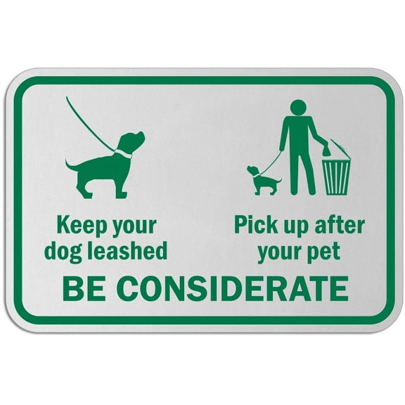 Vinyl Stickers - Keep Your Dog Leashed Sign - Safety and Warning Warehouse Signs Stickers - 3.5" x 5" - 3 Pack