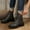 Gray, variant on Women's Lace-Up Ankle Boots for Women Winter Casual Side Zipper Chunky Mid Heel Gray 43