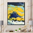 thumbnail image 2 of Designart 'Abstract Marble Composition In Blue and Yellow I' Modern Framed Canvas Wall Art Print, 2 of 5