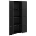 thumbnail image 3 of vidaXL Outdoor Storage Cabinet 4-Compartment 2-Door Patio Storage Locker Black, 3 of 10