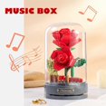 thumbnail image 4 of Flower Bouquet Building Blocks Music Box | Red Rose with Glass Dome, Artificial Flowers Building Project to Release Stress and Focus The Mind , Valent, 4 of 4