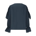 thumbnail image 4 of Meresysid Long Sleeve Shirts for Women'S One Shoulder Top Slim Off Shoulder Base Sweater Knitted Sweater Long Sleeved One Shoulder Top/Shirt Black, 4 of 5