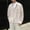 (Casual 46)White, variant on Mens Solid Color Jackets Winter Outerwear Fashion Casual Fall Collared Buttoned Pocket Long-Sleeved Outer Tops