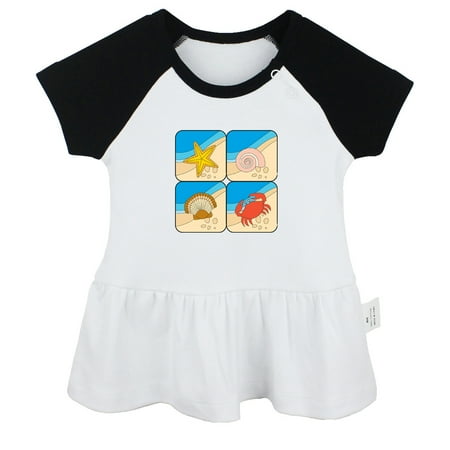 

Nature Beach Pattern Dresses For Baby Newborn Babies Skirts Infant Princess Dress 0-24M Kids Graphic Clothes (Black Raglan Dresses 12-18 Months)