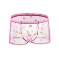 thumbnail image 4 of USNSM Mens See-through Daisy Boxer Briefs Underwear Ice Silk Printed Breathable Low Waist Lingerie White M, 4 of 4