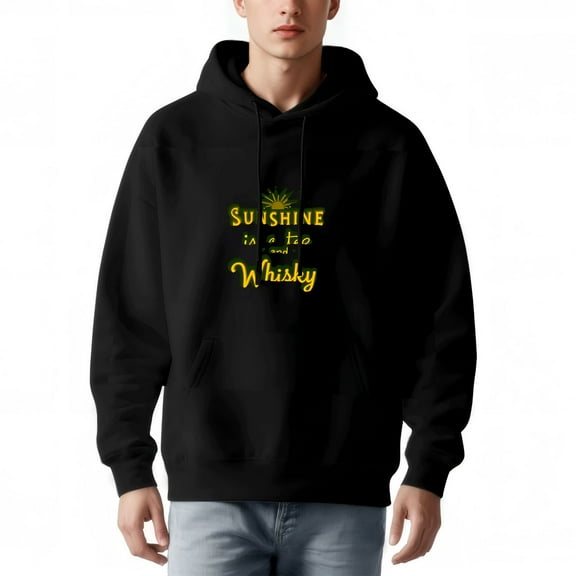 Men's Long Sleeve Hoodie Pullover Sweatshirt with Pockets UNSHINE is a Fro ' Graphic Relaxed Fit Drawstring Hood